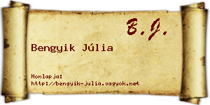 Bengyik Júlia névjegykártya